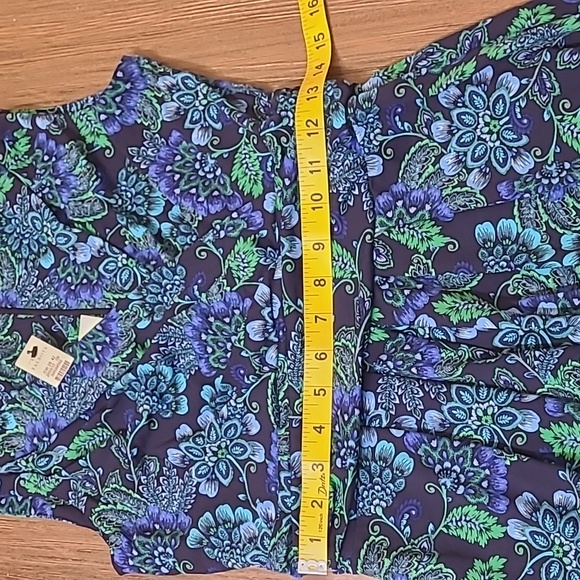 Talbots Blue and Green Floral Dress - Picture 9 of 12